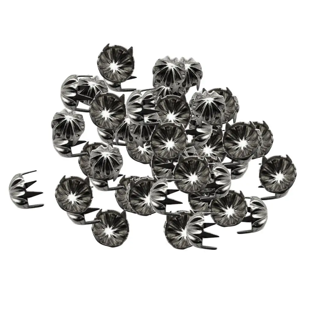 50pcs 9mm Metal Pumpkin Rivets Tips Studs Points Rock Accessories