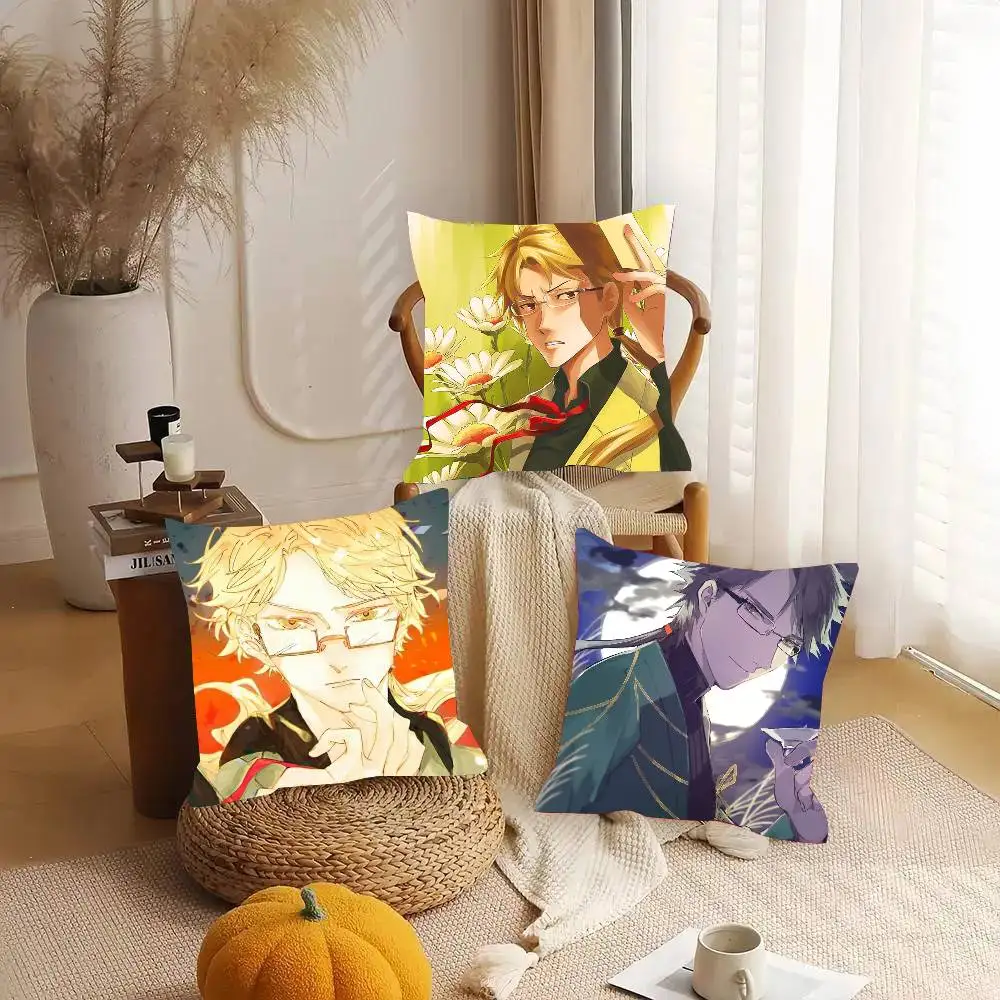 Kunikida Doppo Anime Bungo Stray Dogs Pillow Case Fashion Square Pillowcase Bedroom Sofa Room Ins Decoration Leisure