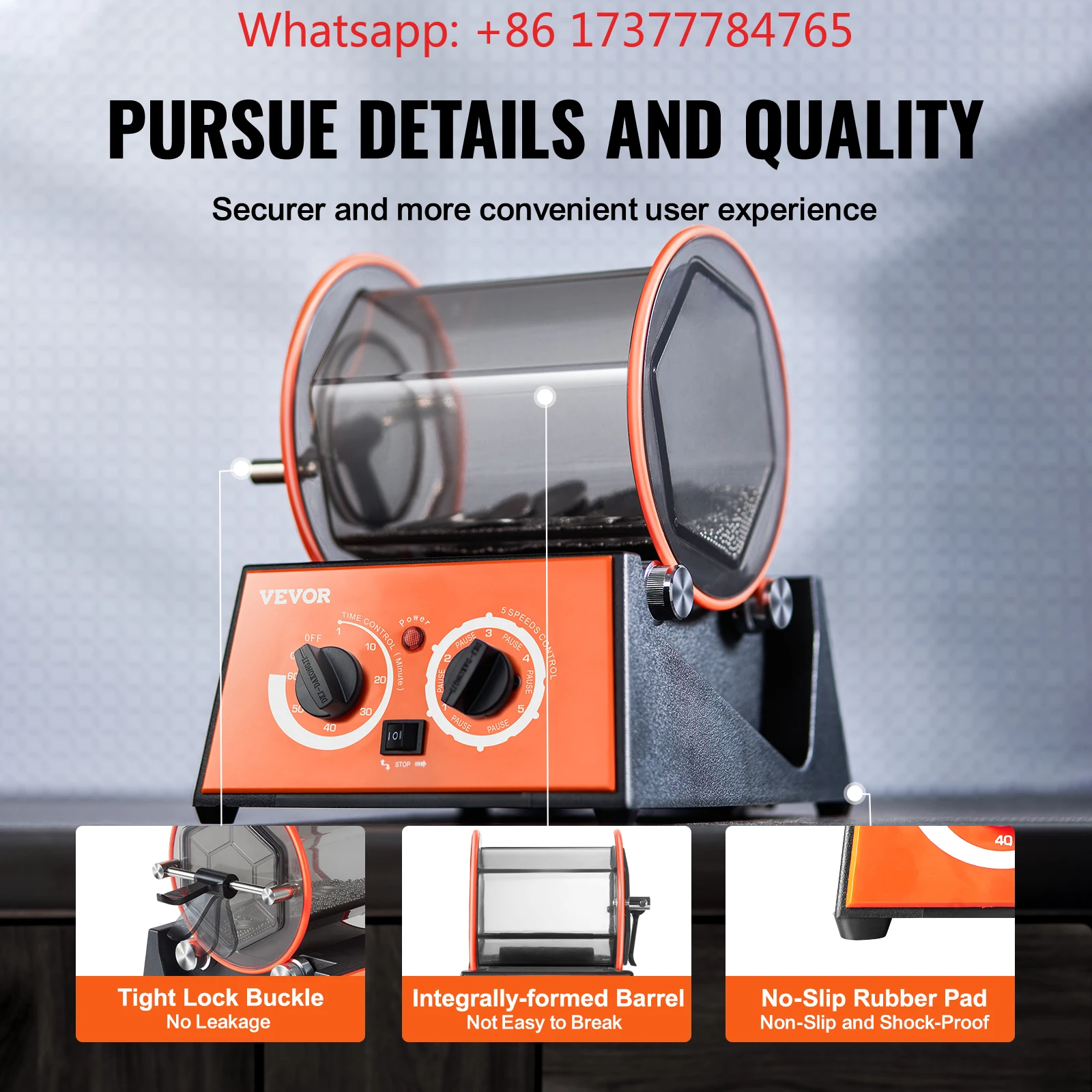 3kg 5kg Rotary Tumbler Surface Polisher Jewelry Drum Polishing Machine Gem DIY Mini-Tumbler Finishing Tools