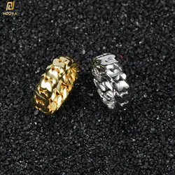 8mm Cuban Chain Rings Hypoallergenic Jewelry 18K Gold Plated Cuban Chain Link Rings for Men Women
