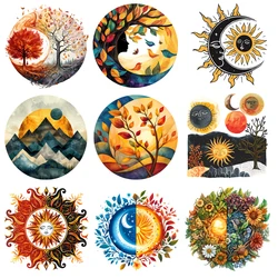 24cm Yin Yang Tai Chi Sun Moon Heat Transfer Vinyl Design, Symbol of Balance and Harmony, Perfect for T-Shirts and DIY Projects