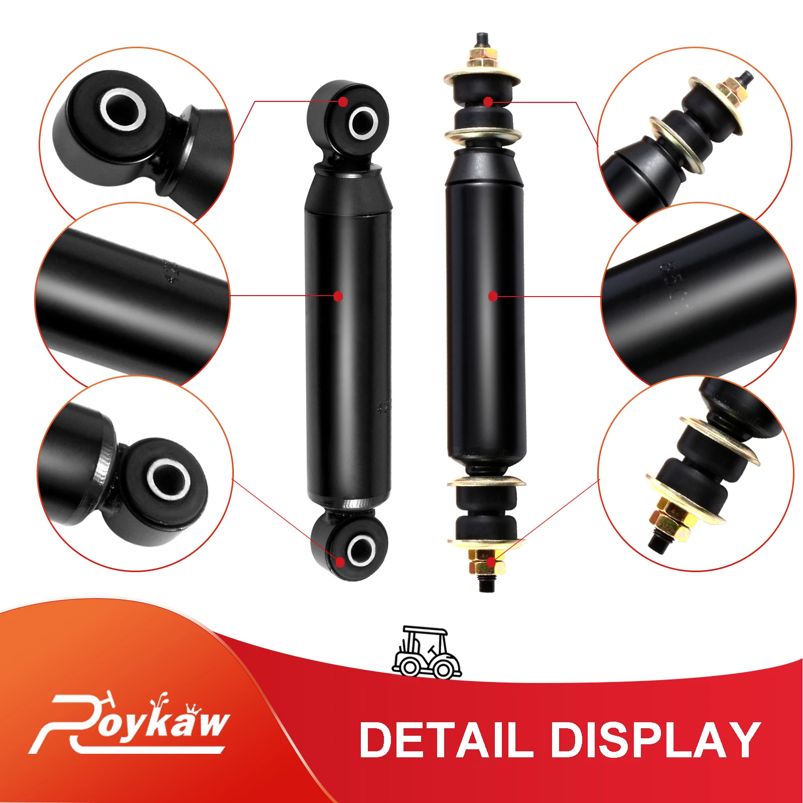 Roykaw Golfkar Schokken Voor- en Achterschokdempers Geschikt voor Club Car DS 1988+, Precedent+ G&E, voor 88-08 Elektrisch/97-08 Gas