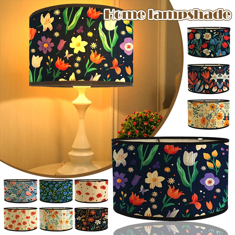 Japanese Retro Colorful Floral Pattern Lampshade Bamboo Art Light Cover Hotel Homestay Home Decor Wall Lamp Shade Chandelier