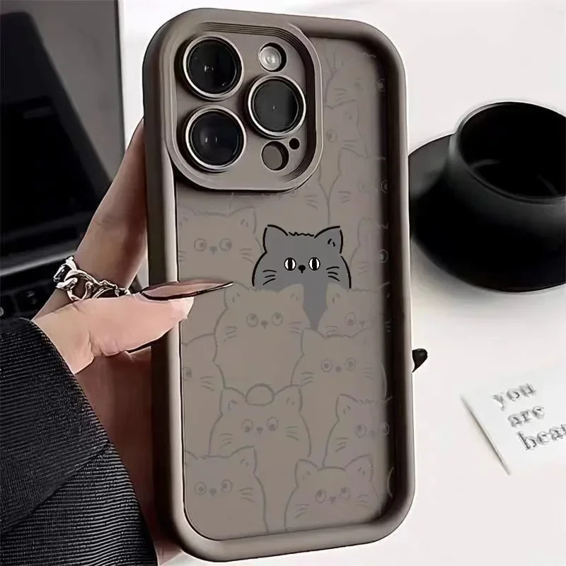 Funny Cats Graffiti Dog Case For iPhone 11 Case iPhone 15 16 Pro Max Cases iPhone 14 13 12 Pro Max XR X XS 7 8 Plus SE 2 Cover