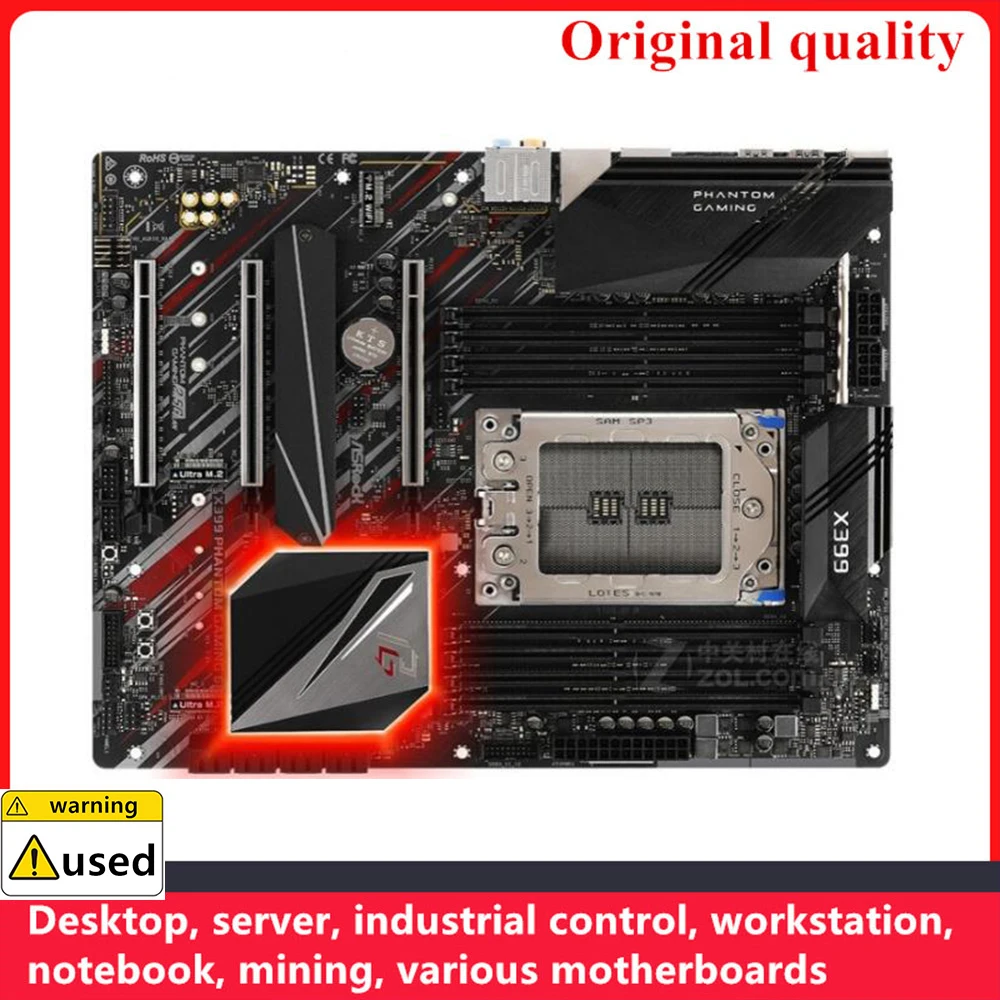 

Used For ASROCK X399 Phantom Gaming 6 Motherboards Socket TR4 DDR4 For AMD X399 Overclocking Desktop Mainboard SATA III USB3.0