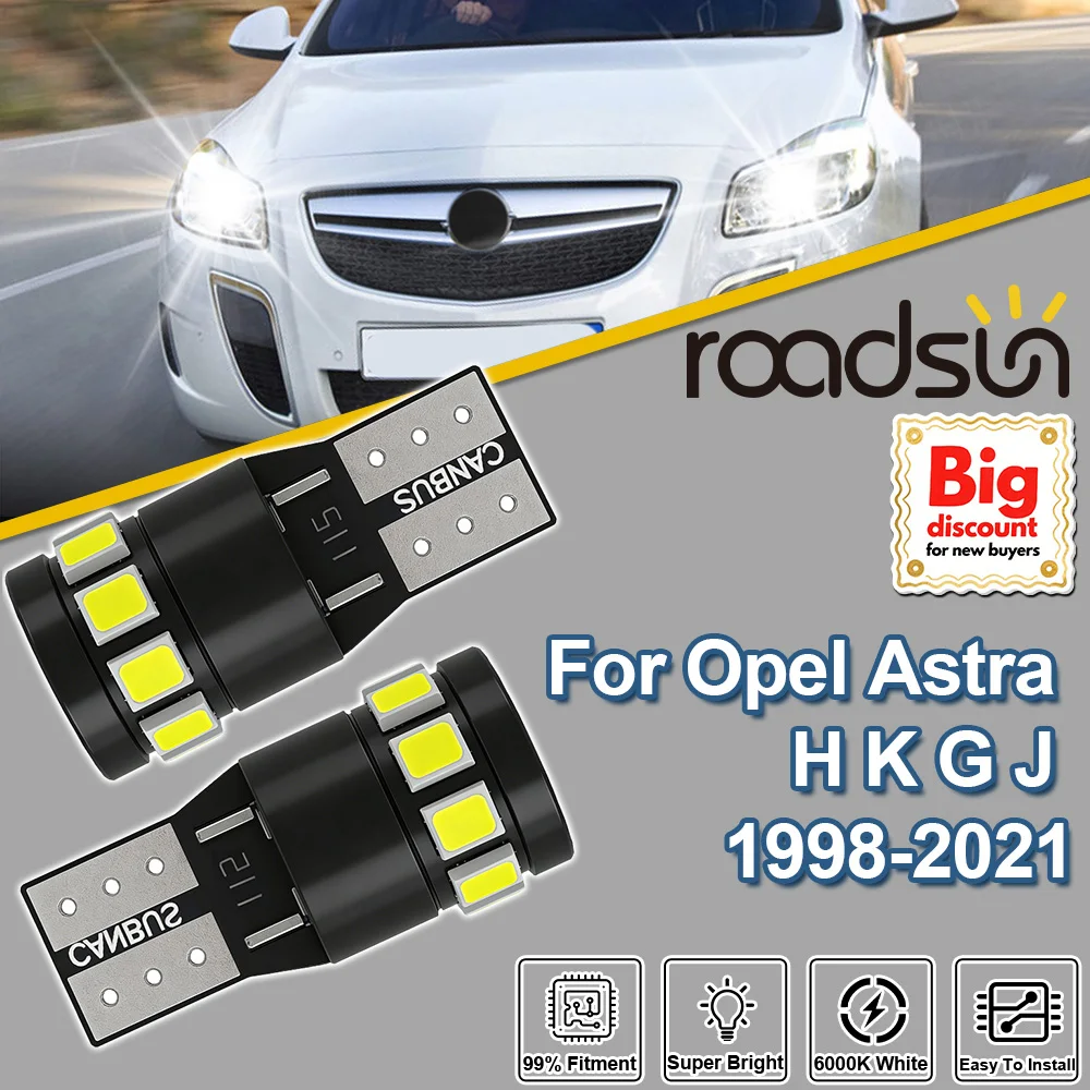 Roadsun 2X Für Opel Astra H K G J 1998-2021 W5W T10 Canbus LED Kennzeichenbeleuchtung 1999 2000 2001 2002 2003 2004 2005 Zubehör