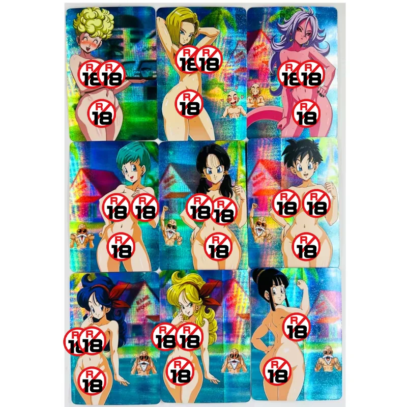 9 buah/set 18 + Dragon Ball Z GT baju renang seksi Android Super Saiyan pahlawan kartu Tempur Ultra insting permainan kartu koleksi