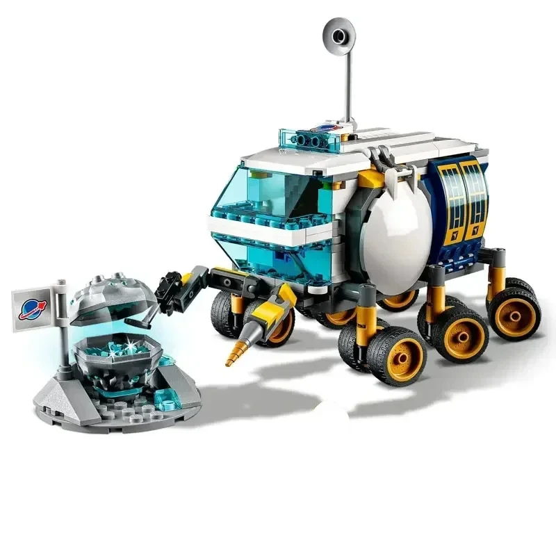 Outer Space The Moon Rover Model Building Blocks Creative City Probe Vehicle Astronaut 60348 Assemble Bricks Kid Toys Adult Gift