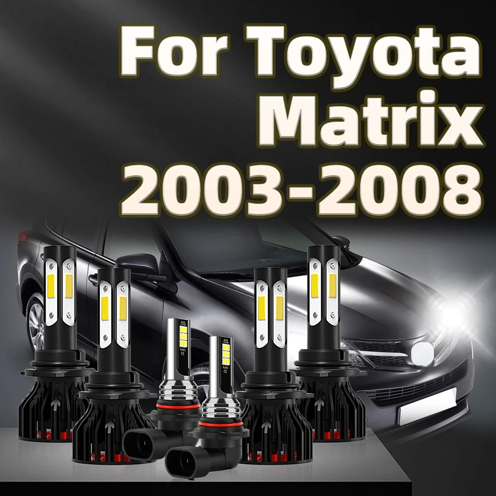 

6Pcs Car Headlamp 9005 9006 130W LED Fog Lamp 6000K White For Toyota Matrix 2003 2004 2005 2006 2007 2008