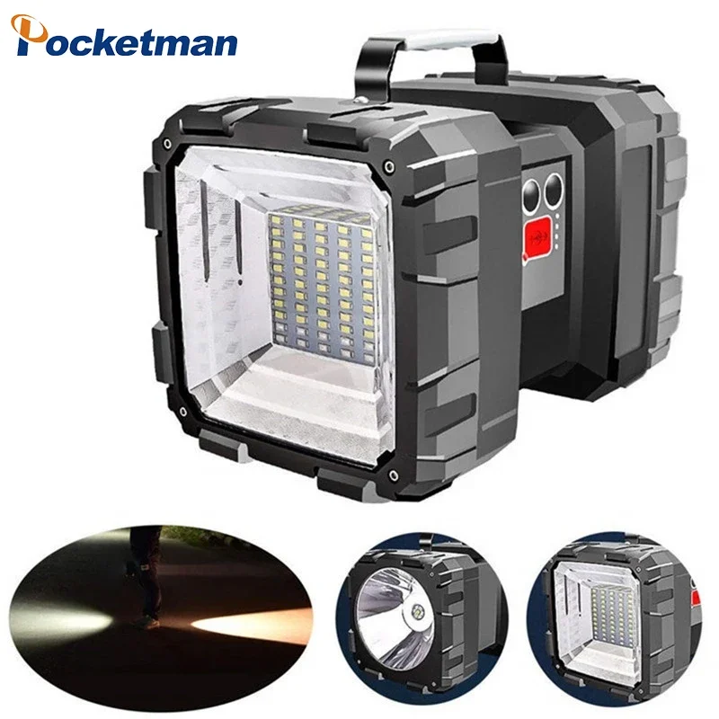 

High Power Double Head LED Work Light USB Rechargeable Searchlight Long Range Flashlight Floodlight Waterproof Lantern Spotlight