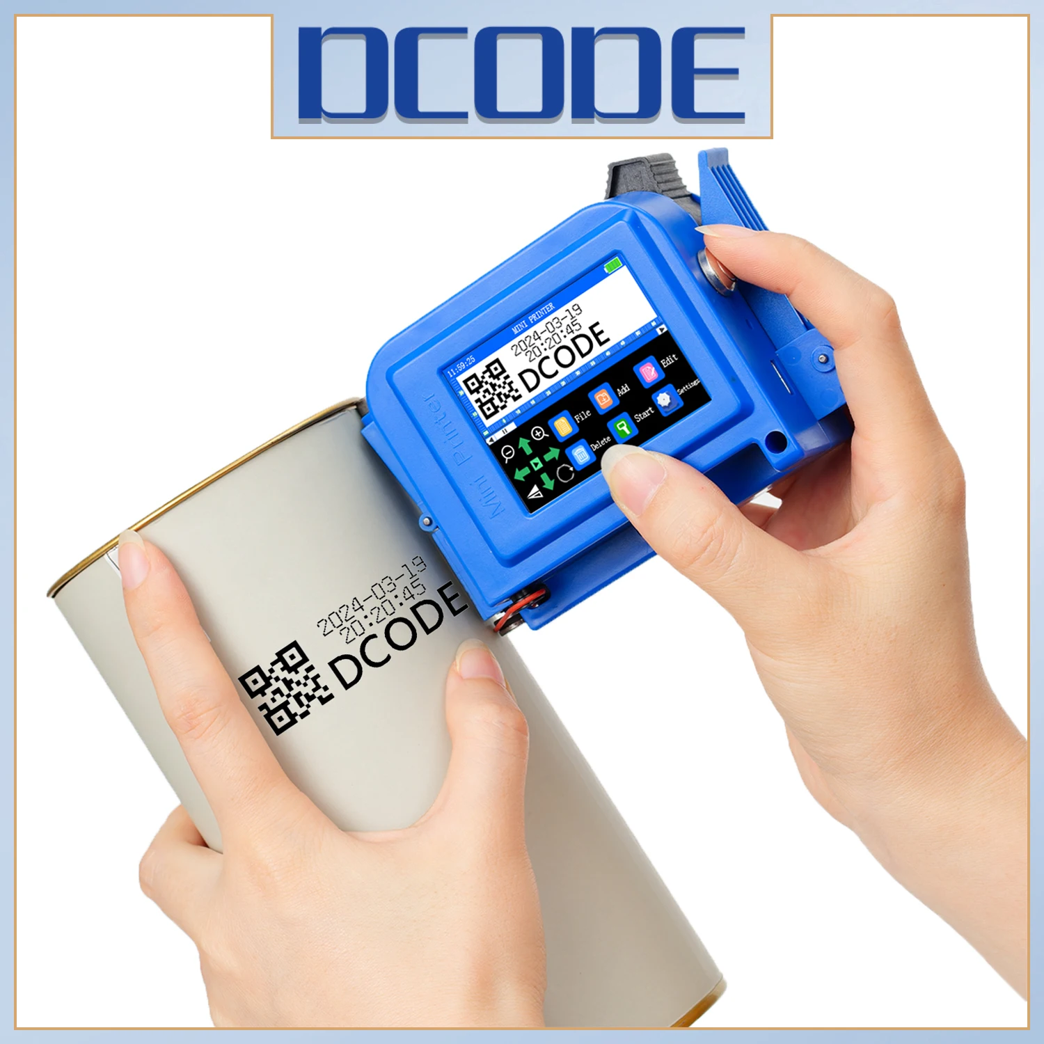 

DCODE DC11 12.7/25.4mm Portable Mini Printer Handheld Inkjet Printer Non-encrypted QR Barcode Image Logo Date Coding Machine