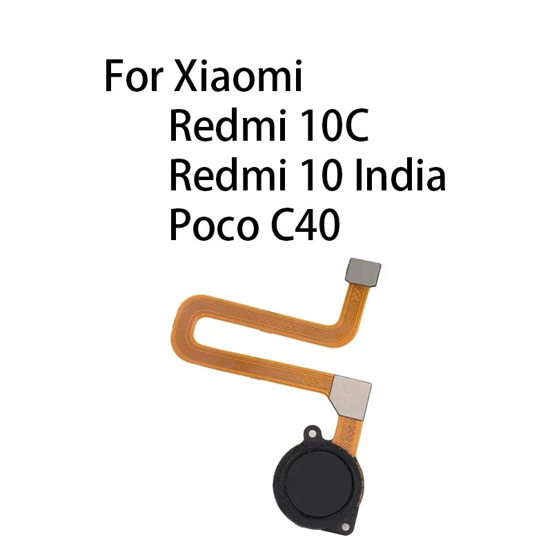 Gefenis Home Button Fingerprint Sensor Flex Cable For Xiaomi Redmi 10C/Redmi 10 India/Poco C40