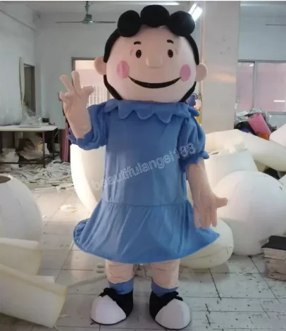 

New Adult Hot Sale Foam little girl Doll Fancy Cartoon Mascot Costume Plush Christmas Fancy Dress Halloween Mascot Costume