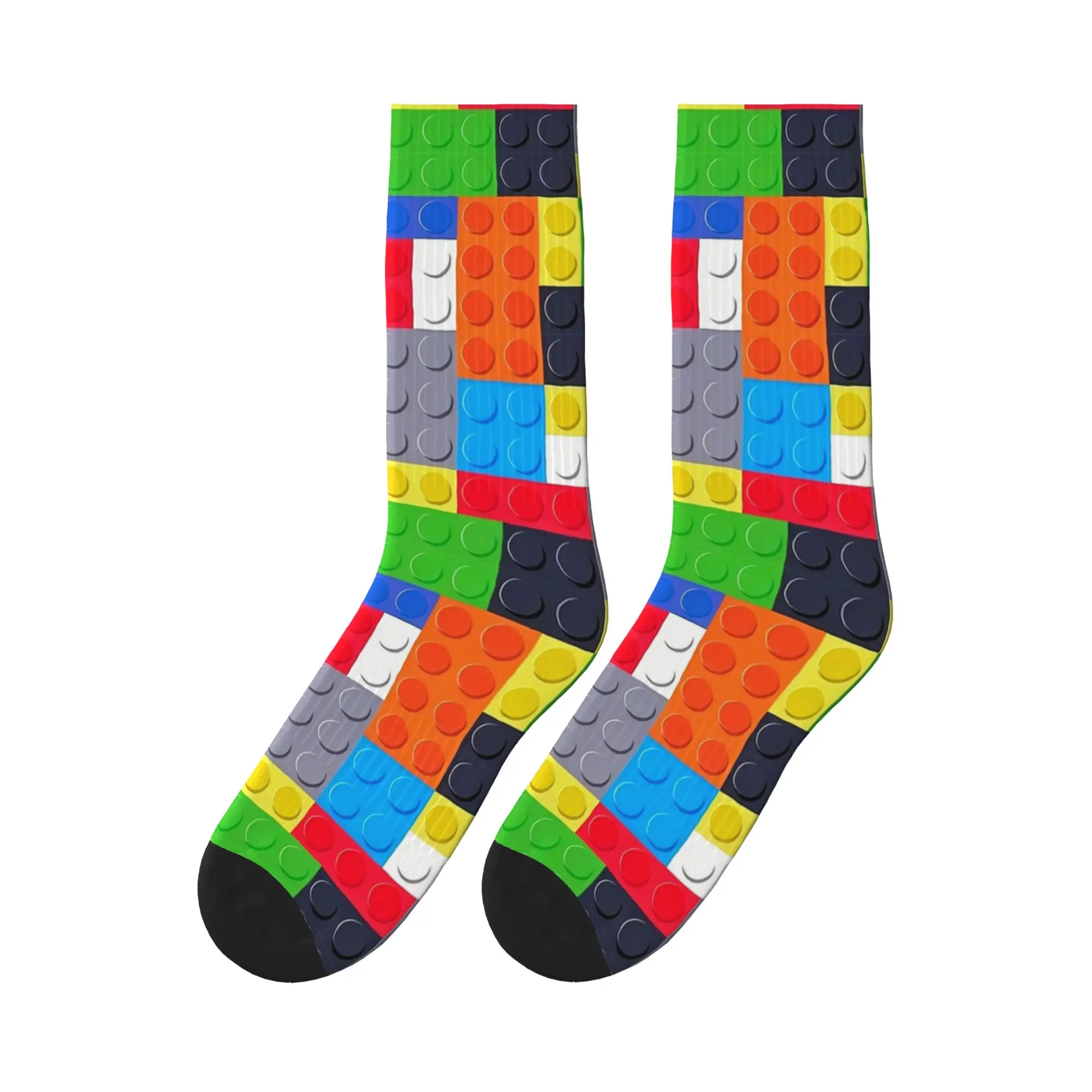 Teal Gradient Building Blocks Pattern Socks Design Stockings Non Slip  Men Socks Soft Breathable Winter Running Sports Socks