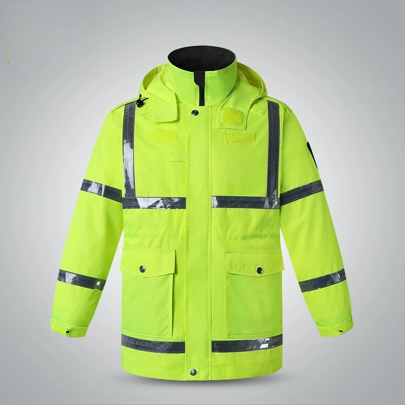 Anti-static raincoat security patrol construction site construction outdoor special safety jacket