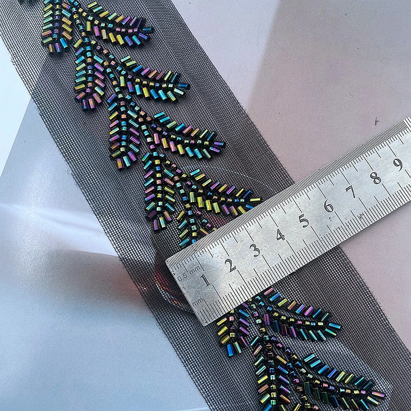 

20 ярдов хрустальные бусины-трубки, кружевная бейка, вышивка Wheatear, сетка для бисера, кружево, сделай сам, поделки, одежда, швейные аксессуары, нашивка