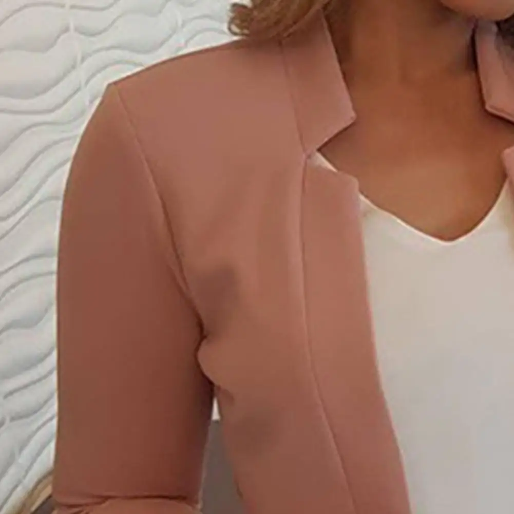 Cappotto da abito aperto sul davanti Primavera Autunno Donna Blazer slim fit Colletto dentellato Manica lunga Tinta unita Primavera Estate Autunno Blazer 2025
