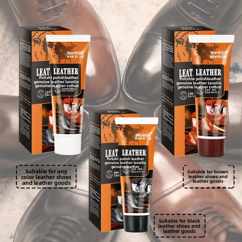 

Genuine Leather Sheep Oil Nourishing Cream Leather Care Shoe Polish One Wipe Bright Black No Brown Shoe Polish