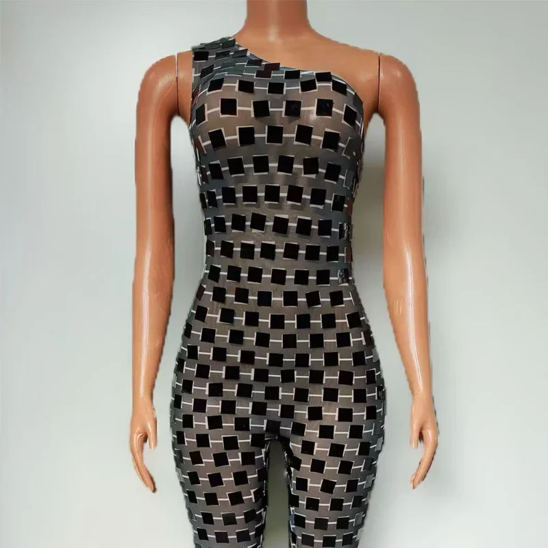 Spiegel Overall Frauen Party Jazz Kleidung Nachtclub Dj Ds Pole Dance Outfit Drag Queen Kostüm Bühne Tragen