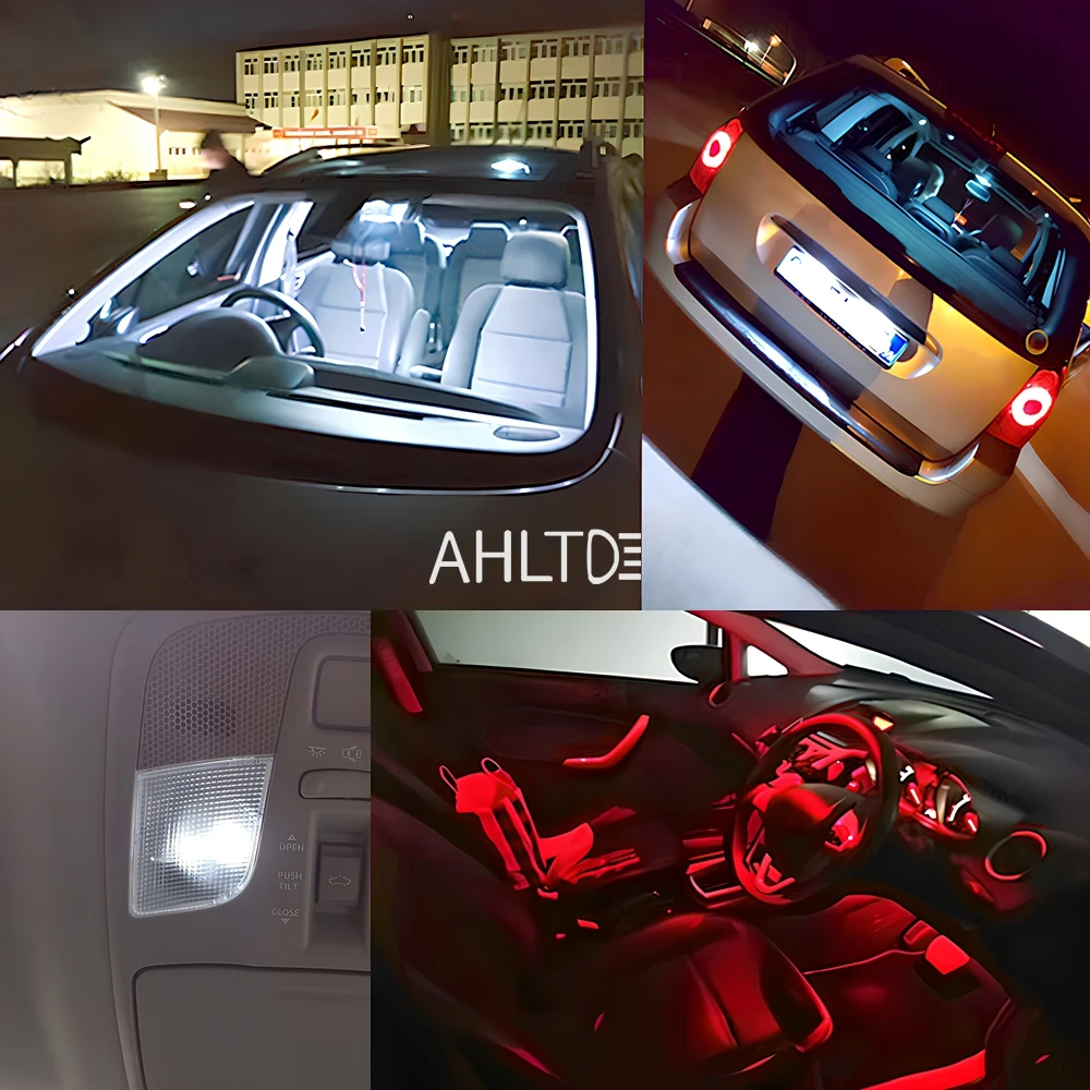 2pcs Auto Interior Decoration Lamp T10 W5W 5050 LED Car Dome Reading License Plate Lights RGB 12LED Remote Controller Colorful