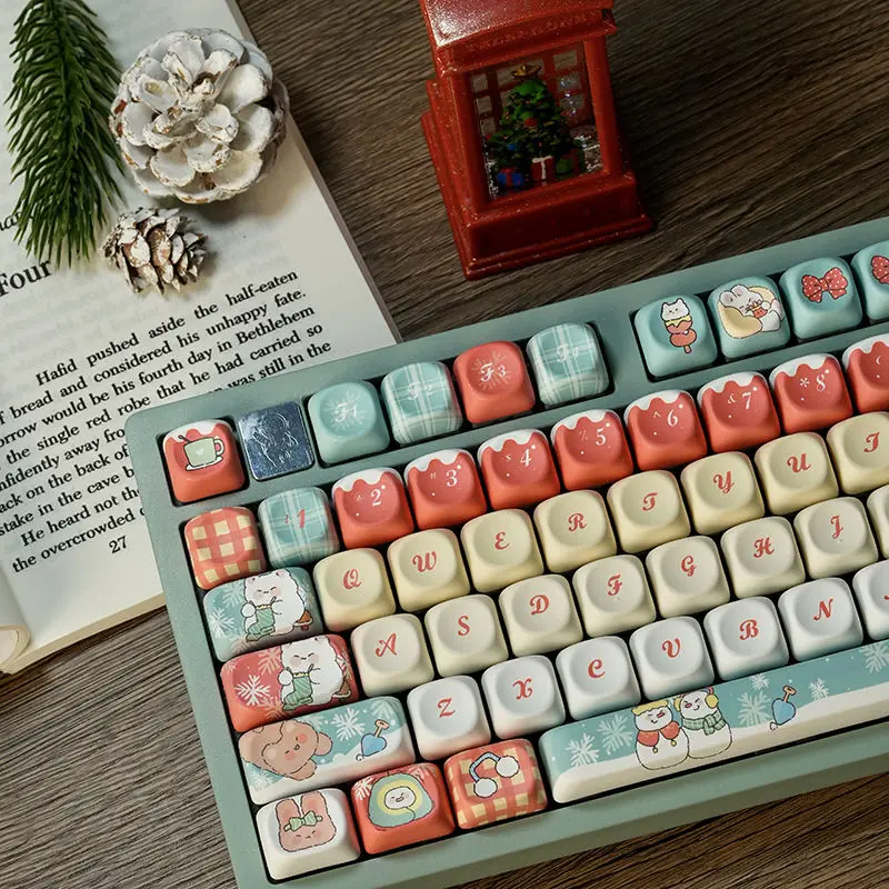 130 Keys Cute Keycap MOA Profile Key Cap Theme Keycap Gift PBT Keycaps Dye Sublimation Mechanical Keyboard Keycap MX Switch