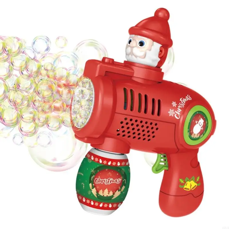 Pistolets à bulles électriques A2UB, activité noël, avec lumière LED, cadeau pour parc en plein air