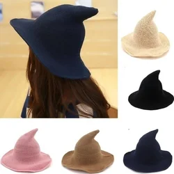 Halloween Witch Hats Black Folds Witch Wizard Hat Party Costume Headgear Devil Cap Cosplay Props Decoration Accessorie for Adult