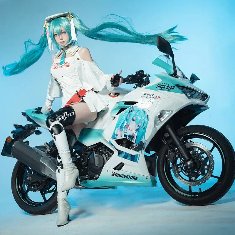 

Hatsune Miku Cosplay Costume Anime Cute Cartoon Cos Racing Suit Japanese Kawaii Girly Heart Dress Collectible Singing Suit New