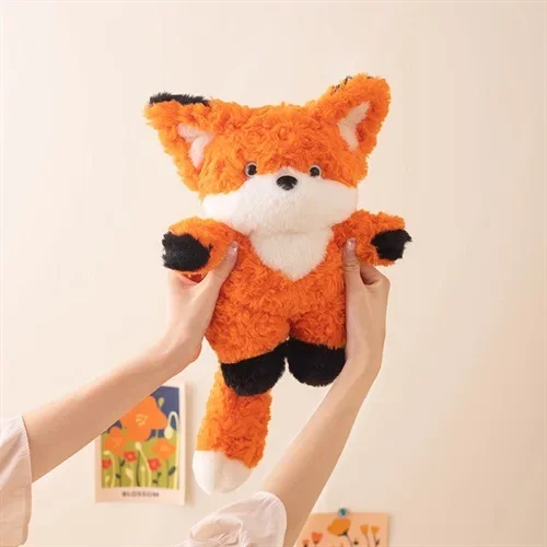 Animaux en peluche mignons et idiots, renard au beurre, oreiller de couchage, jouet en peluche marron, beau souvenir exquis pour un ami