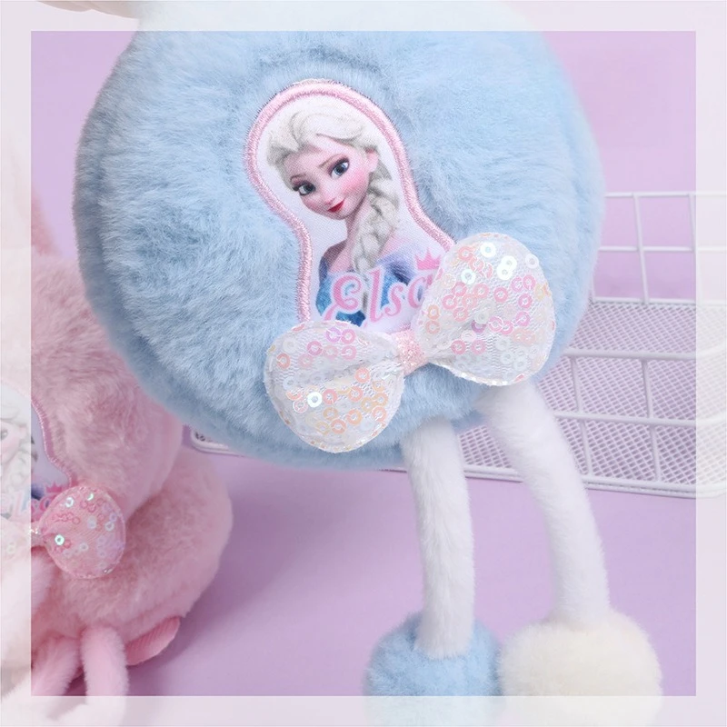 มินิโซ ดิสนีย์มัฟฟินหูเด็กในฤดูใบไม้ร่วงและฤดูหนาวเด็กผู้หญิงที่อบอุ่นพับหูอุ่นผ้าหุ้มหูตุ๊กตาผ้ากำมะหยี่นักเรียนลมและหนาว