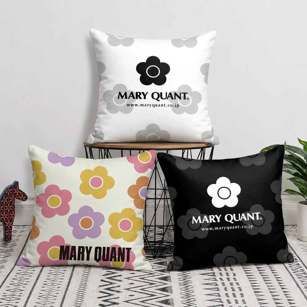 Fashion M-Mary-Q-Quant Cushion Cover Silky Short Plush Invisible Zipper Dustproof Sofa Pillow Case For Home Decor