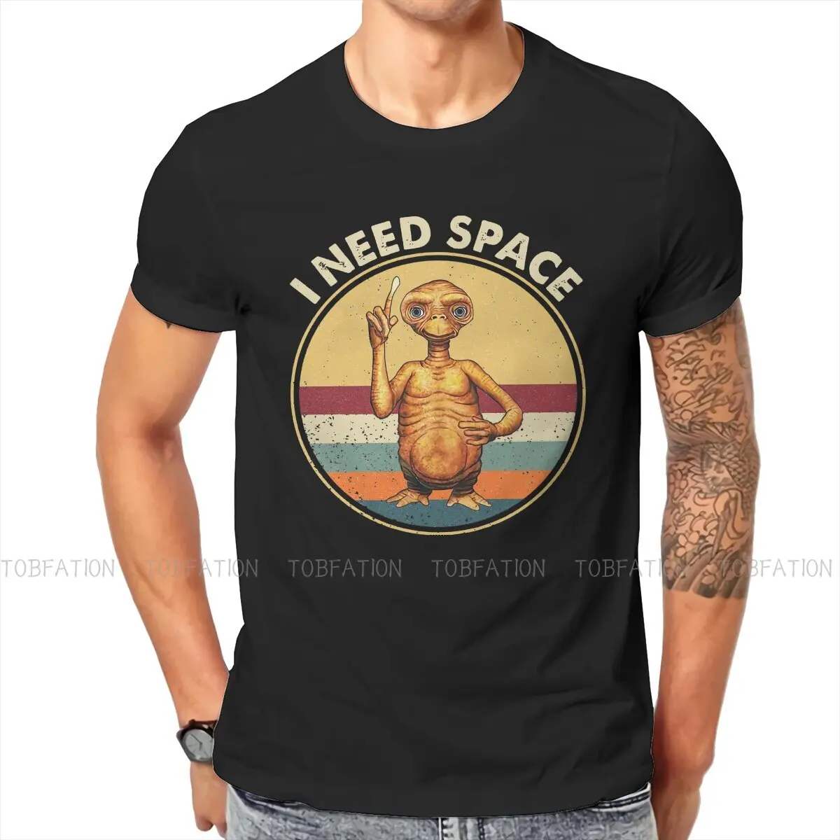 I Need Space E.T. the Extra-Terrestrial Alien Film Men T Shirt Classic Punk O-Neck TShirt Big sales Harajuku Tops