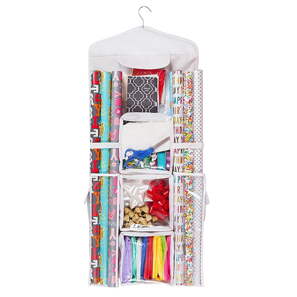 

Gift Wraps Storage Bag Hanging Jewelry Organizer Sundries Double Sided Wall White Premium Material Moistureproof