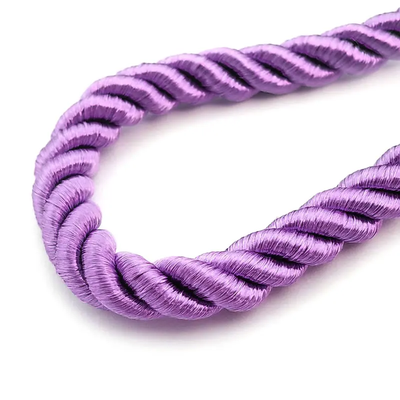 2 Meters 8MM Satin Polyester Cords Three strands of Rope Silk thread Rope Diy Jewelry Findings Accessories wholesale