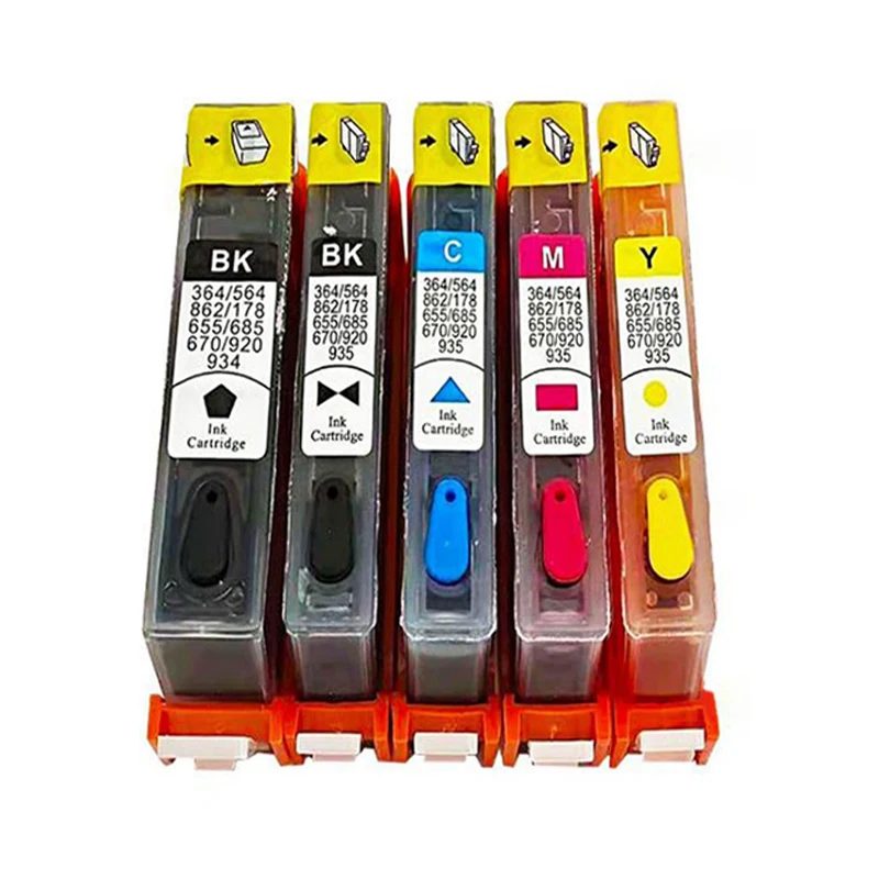 364XL 364 XL Refillable Permanent Chip Ink Cartridge Compatible for HP 5520 5524 6510 6520 7510 B109 B110 B209 B210 C309