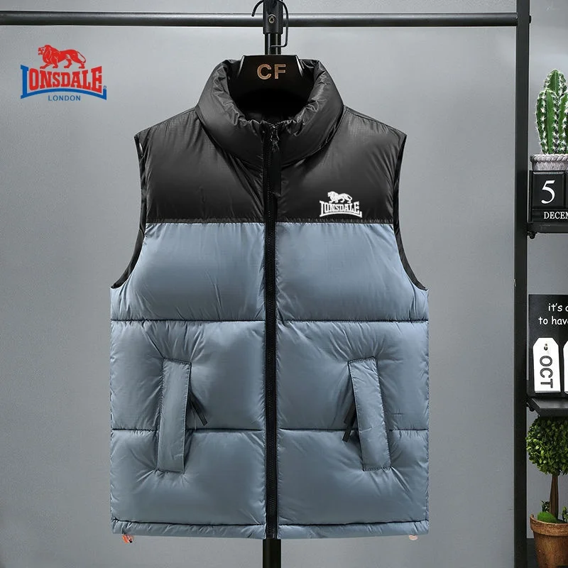 Colete quente bordado masculino para outono e inverno, novo luxuoso e elegante casual ao ar livre jaqueta sem mangas à prova de vento