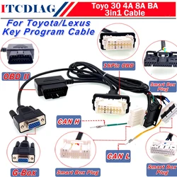 Toyo 30 Cable 4A 8A BA 3in1 Connector Smart Key Cable 16pin OBD Cable for OBDSTAR K518 Xhorse Key Tool Plus for Toyota / Lexus