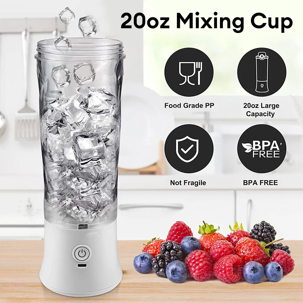 Przenośny Blender 600ML Sokowirówka Elektryczna Miksery do owoców 4000mAh USB Akumulator Smoothie Mini Blender Osobista Sokowirówka Kolorowy Kubek