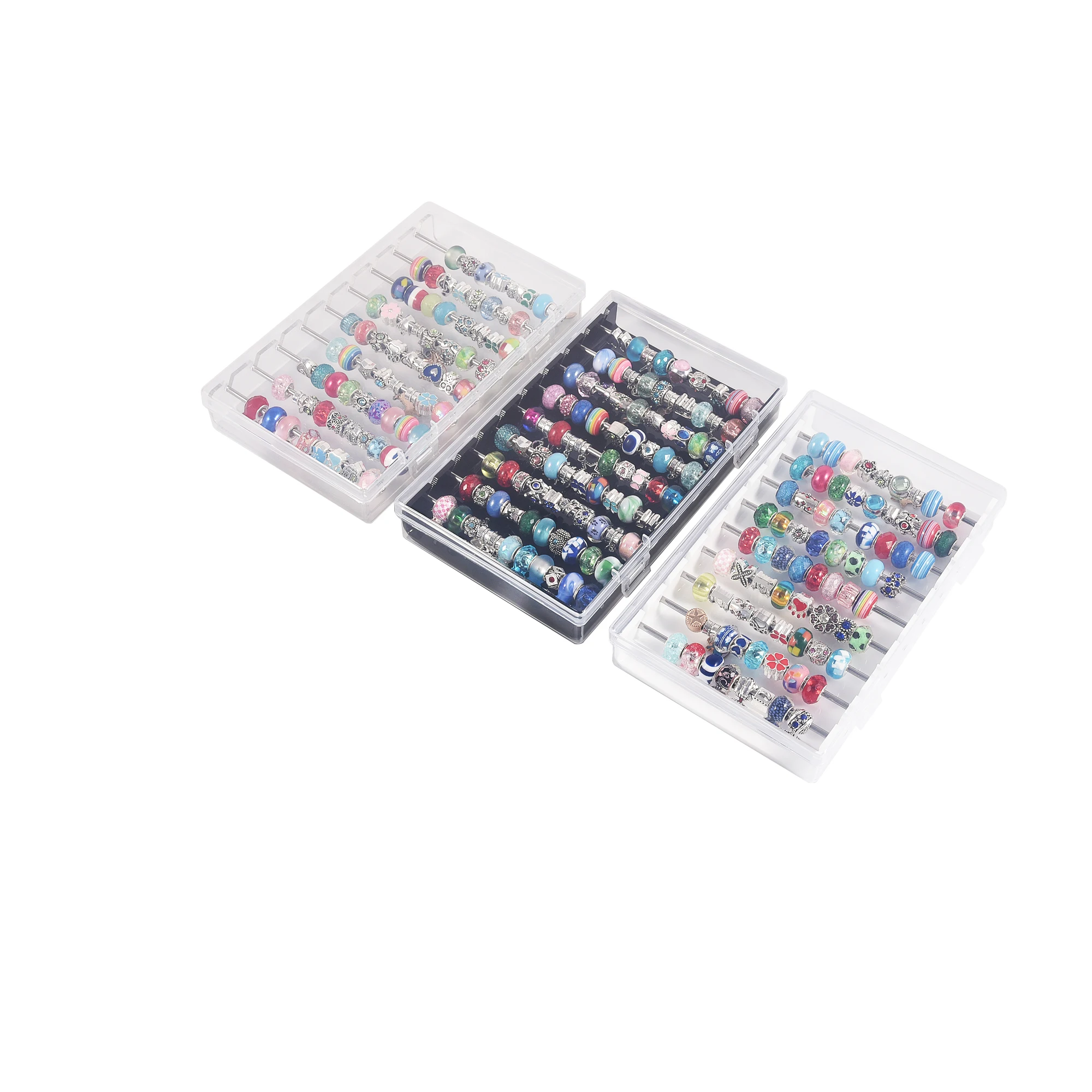 Loose Beads Display Showcase Acrylic Jewelry Bracelet Charms Holder Storage Box Large Capacity Transparent Ring Hanger Dustproof