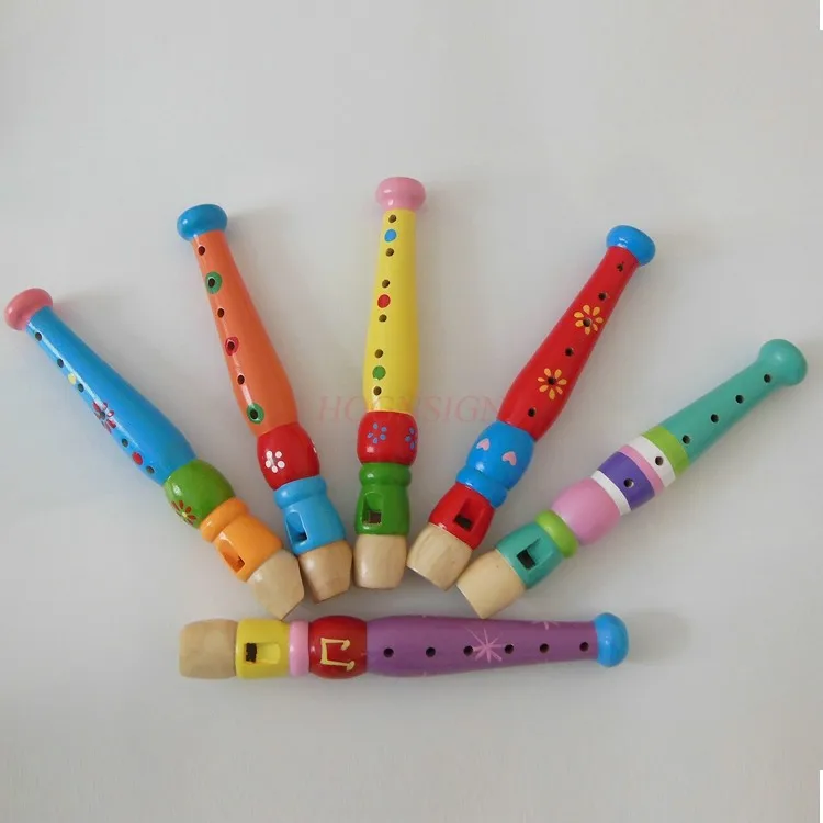 Baby flute wooden orf teaching aids large wooden flute beginners flute children's musical instruments playing toys
