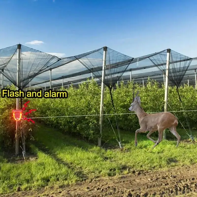 Solar Animal Repeller Solar Powered 129 Decibel Sound And Light Alarm Effective Up To 328ft For Parking Lot Camping Storehouse