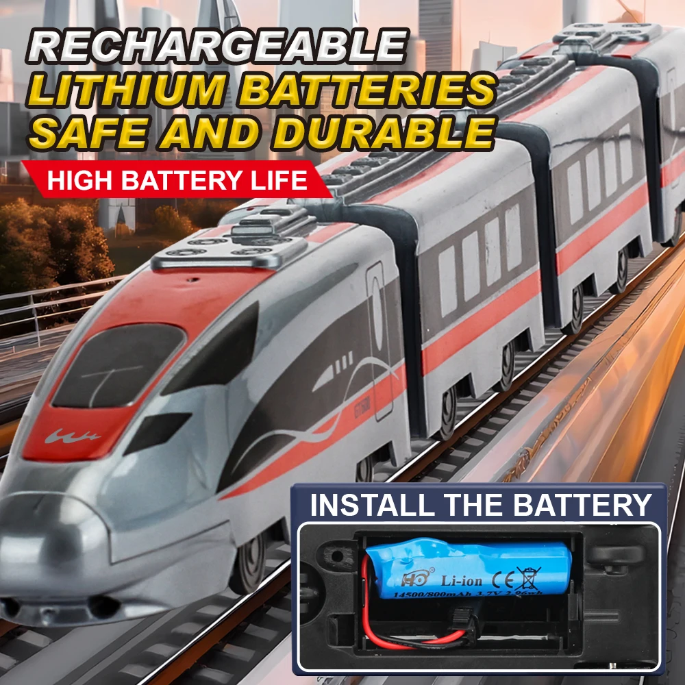 Speelgoed DIY Simulatie RC Trein Elektrische Bullet Trein Locomotief Hoog met Geluid Licht Cadeau voor Verjaardag Kindertreinset voor kinderen