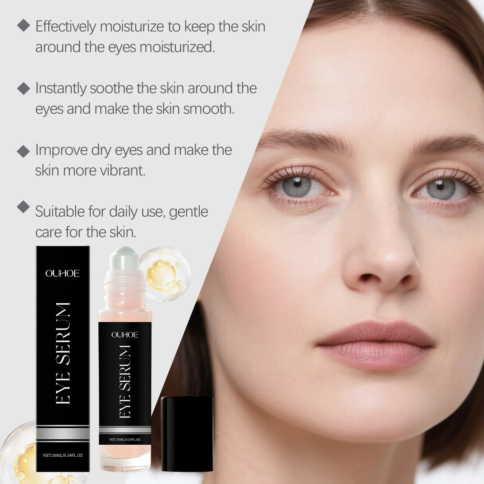 Anti Dark Circle Eye Serum Remove Wrinkle Firming Eye Bag Fade Fine Line Whitening Hydrate Brighten Eye Massage Roller Skin Care - Image 5