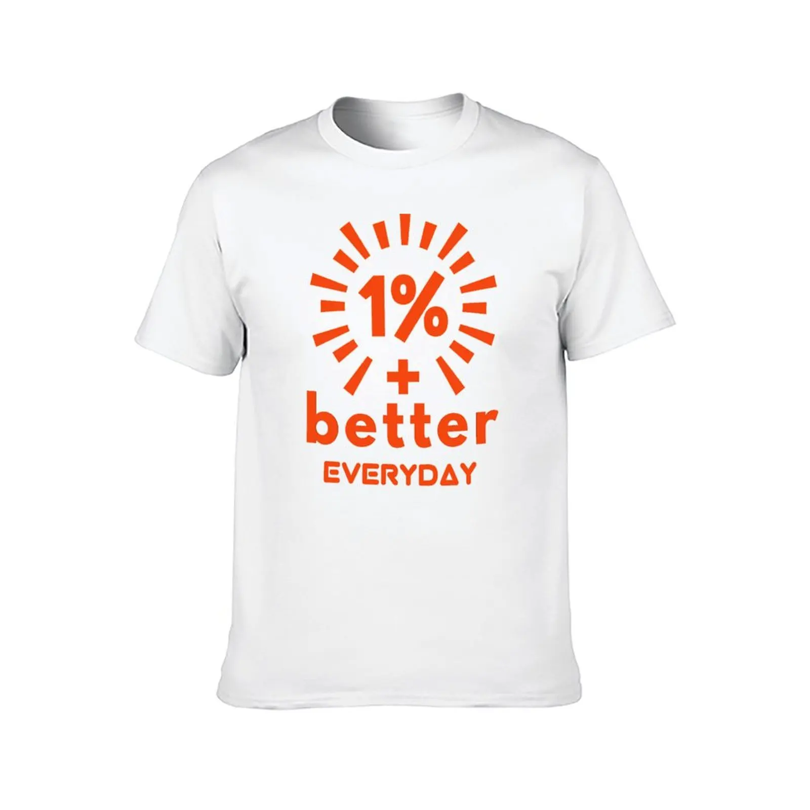 تي شيرت One PERCENT BETTER EVERYDAY تي شيرت للرجال من القطن بتصميم الرسوم المتحركة