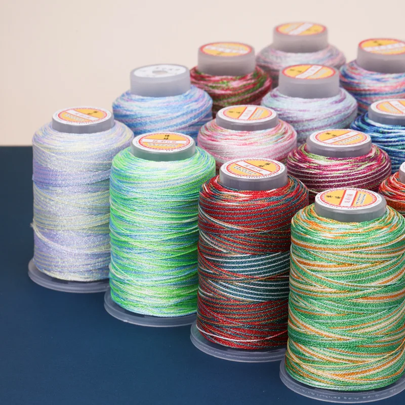 0,4 мм, 230 метров, 6 нитей, градиентная радужная нить, веревка для браслета, плетеные ювелирные изделия, металлические шнуры, нить