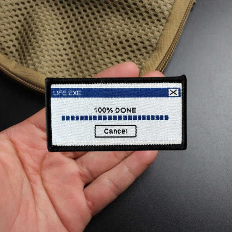 LIFE.EXE 100% تم إلغاء رقعة قماش للملابس التكتيكية المعنويات شارة هوك حلقة بقع عسكرية على ظهره ملصق #1