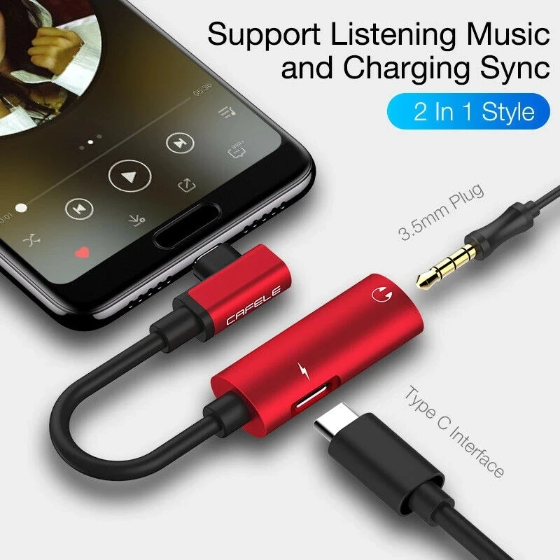 2 w 1 typ C 3.5mm AUX Adapter USB C do 3.5 wtyczka gniazdo słuchawkowe 3 5 Splitter słuchawki Audio konwerter dla Xiaomi Huawei LG