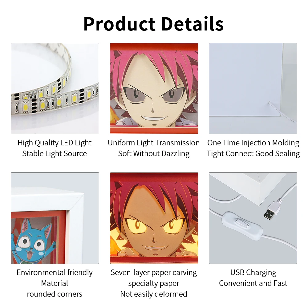 Shadow Box Frame Light Japan 3D Anime Light Box Led Night Light Custom Photo Frame Shadowbox 3D Table Lamp Birthday Accessories