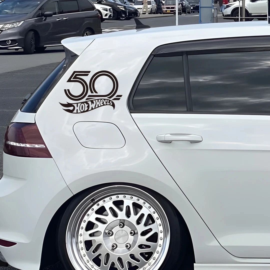 50th Anniversary HOE Fire Wheel Cartoon Car Sticker Stay Away Glass Window  Body Decoration Waterproof Vinyl  Decal Decoration