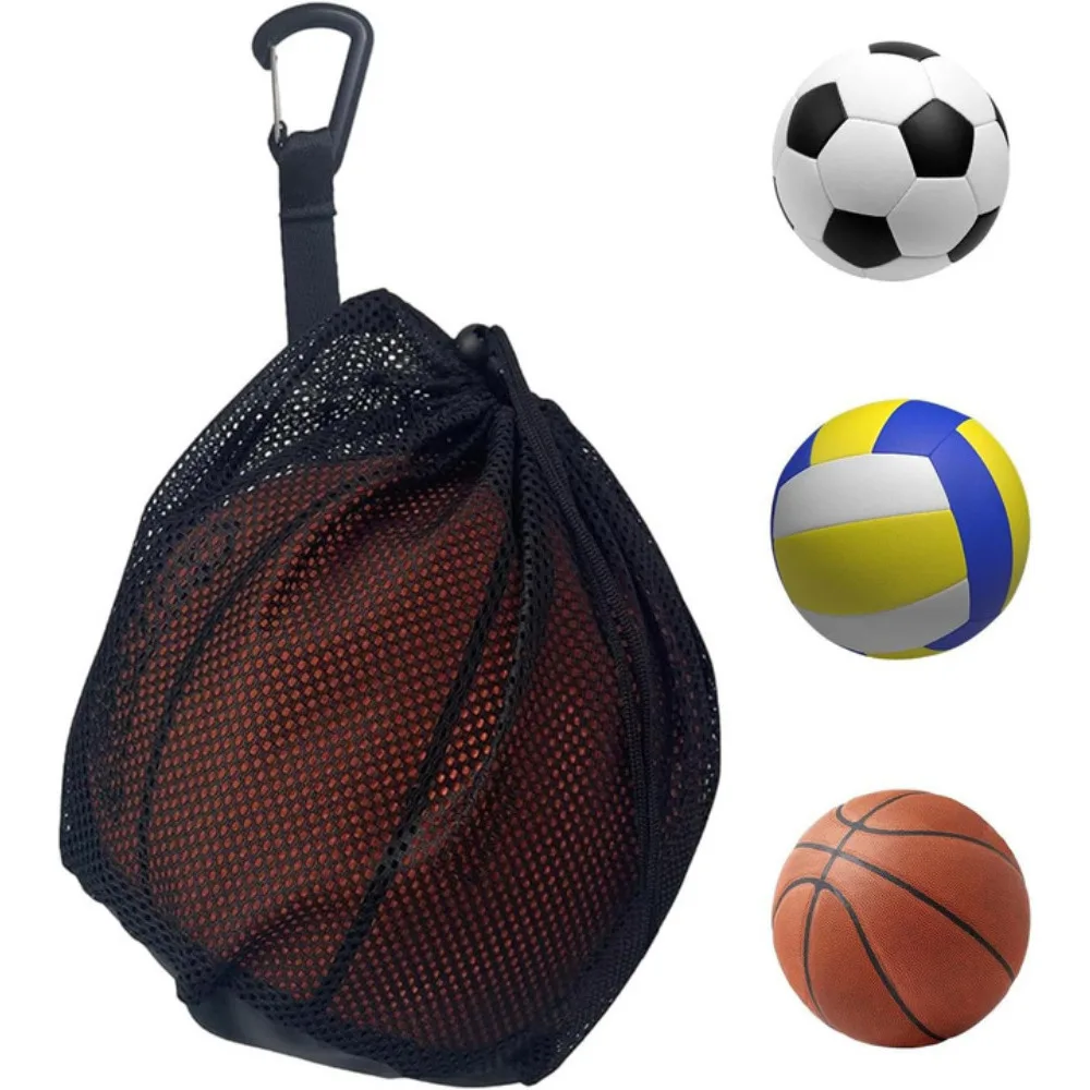 

Portable single ball storage bag mesh tote bag drawstring sling back bag for carrying basketball volleyball football